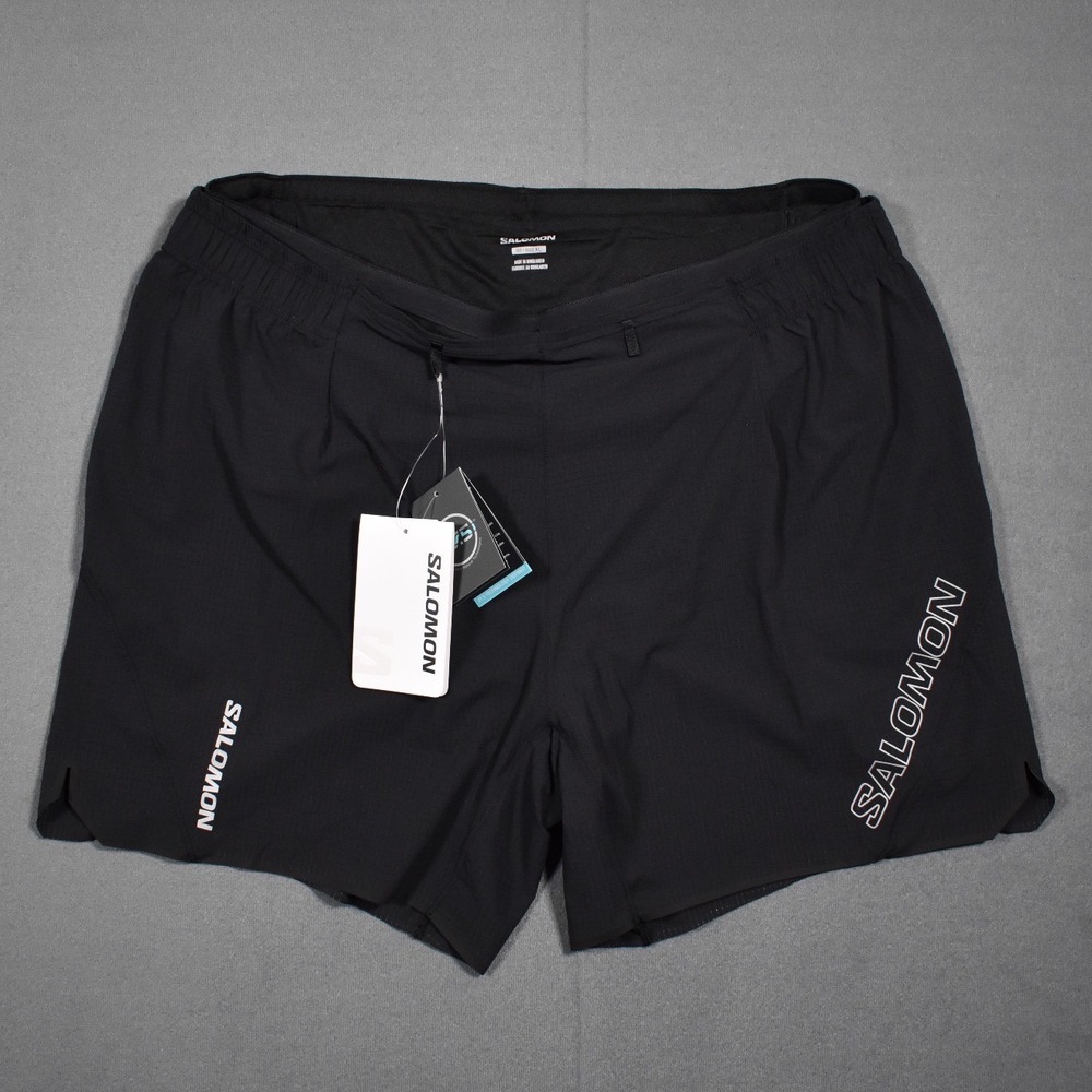 Salmon Sense Aero 5" Shorts X-Large Black Lightweight Slim Fit Trail Running